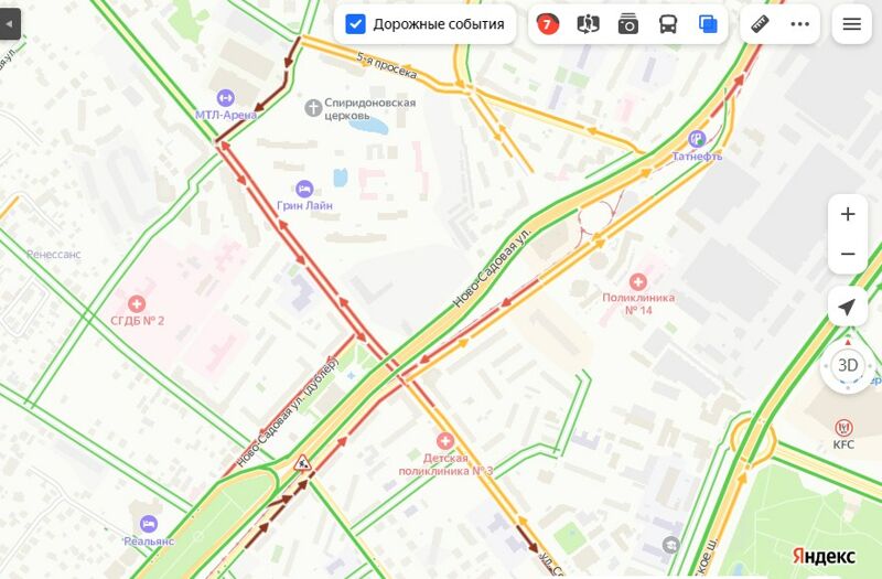 В районе новой развязки в Самаре наблюдаются гигантские пробки