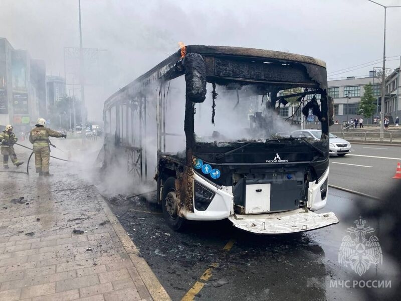 В Самаре сгорел пассажирский автобус № 91
