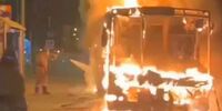 В Самаре снова загорелся автобус во время движения